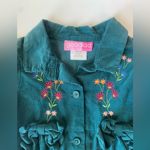 Good lad girls toddler corduroy embroidered long sleeve dress. - Picture 4 of 8